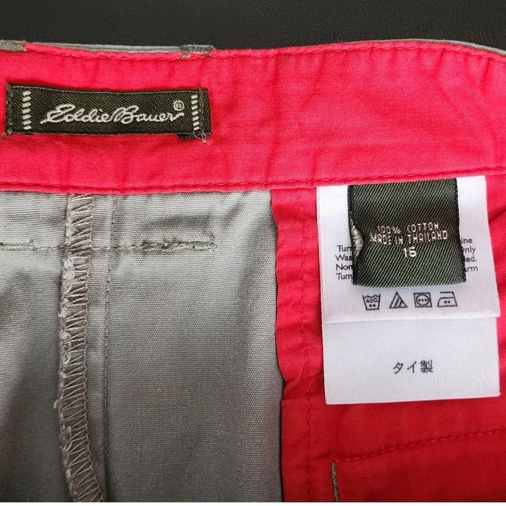 Eddie Bauer Cargo Skirt Women 16 Khaki Sage Solid Straight Y2K Earthy Gorpcore